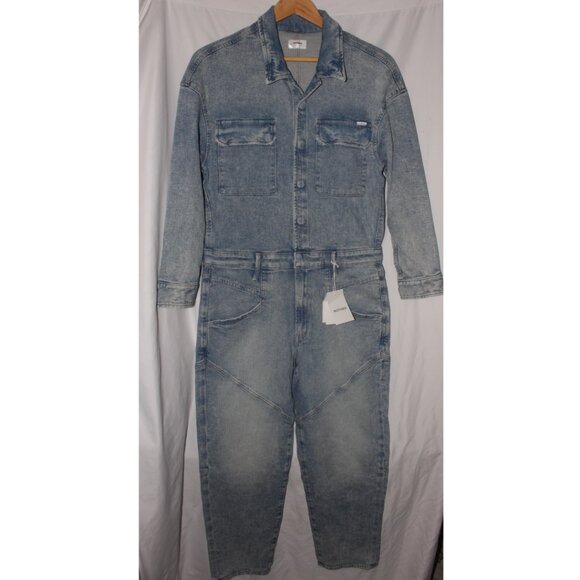 NWT MOTHER All In One Breaker Denim Jumpsuit Size L - Picture 12 of 15